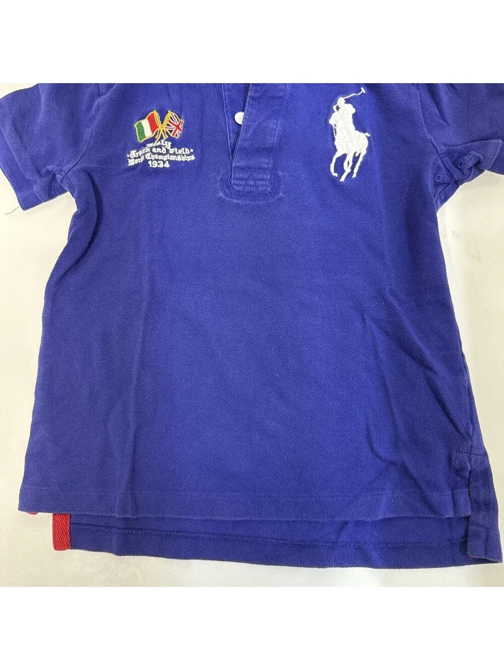 Polo Ralph Lauren Boys 6 Blue Solid Cotton Pique Polo Pony Logo Golf Polo